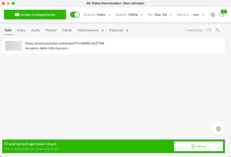 Scaricare YouTube to WAV con 4K Video Downloader