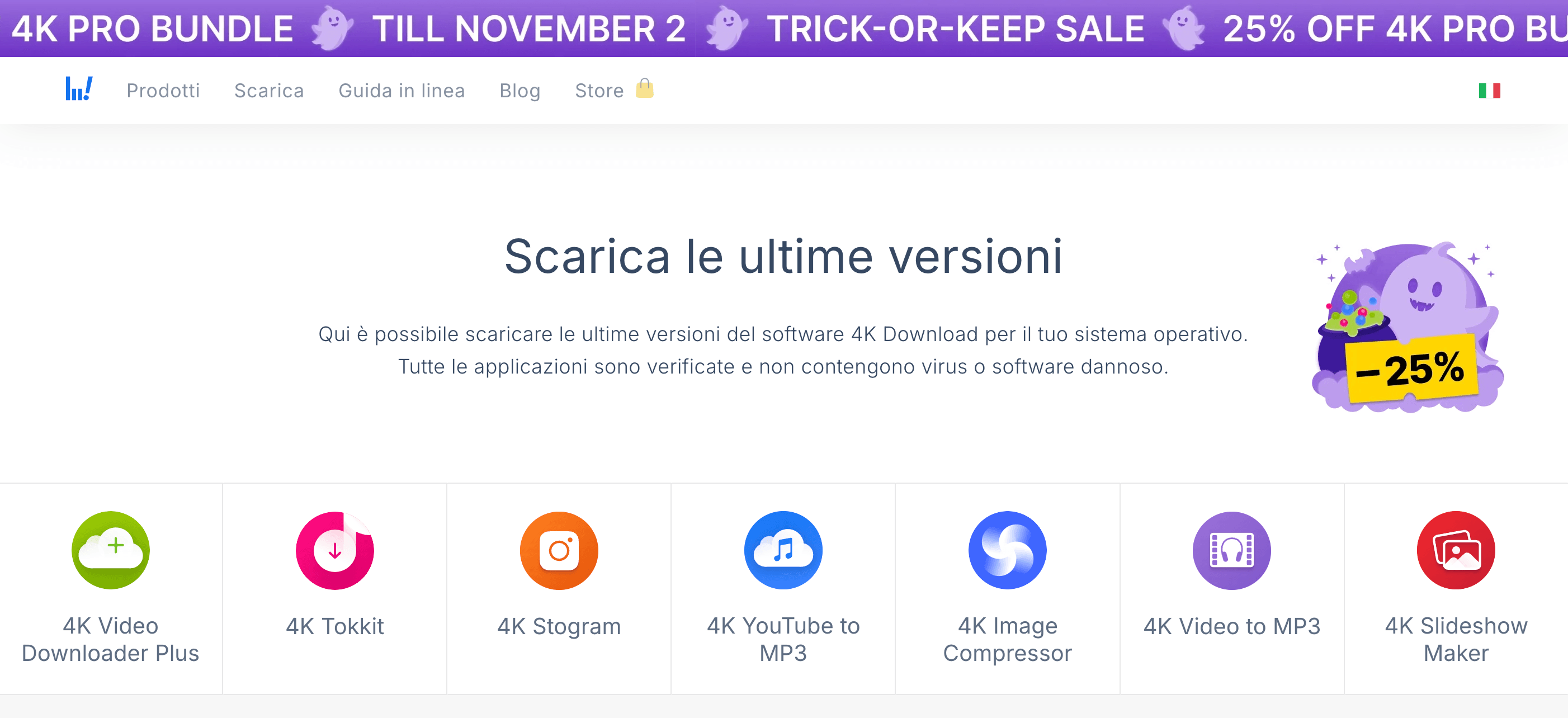 Pagina ufficiale per scaricare 4K Video Downloader Plus
