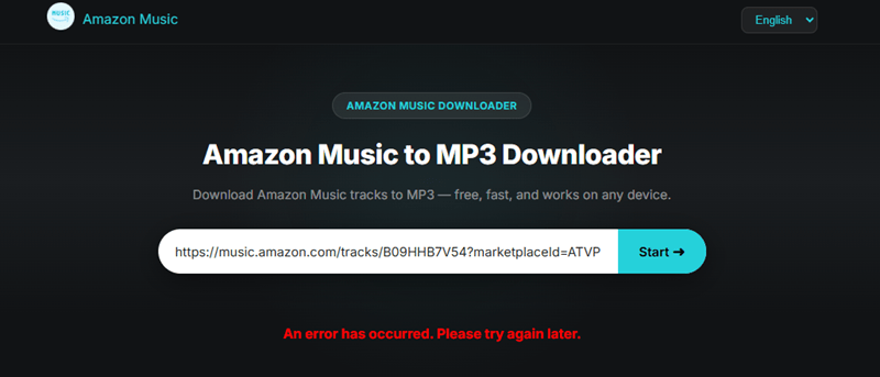 Conversion Error Happens Using Online Amazon Downloader
