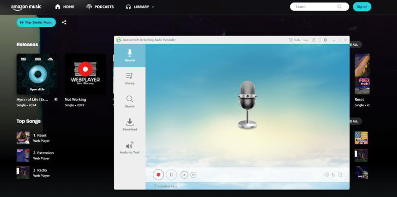Apowersoft Streaming Audio Recorder for Amazon Music Downloading