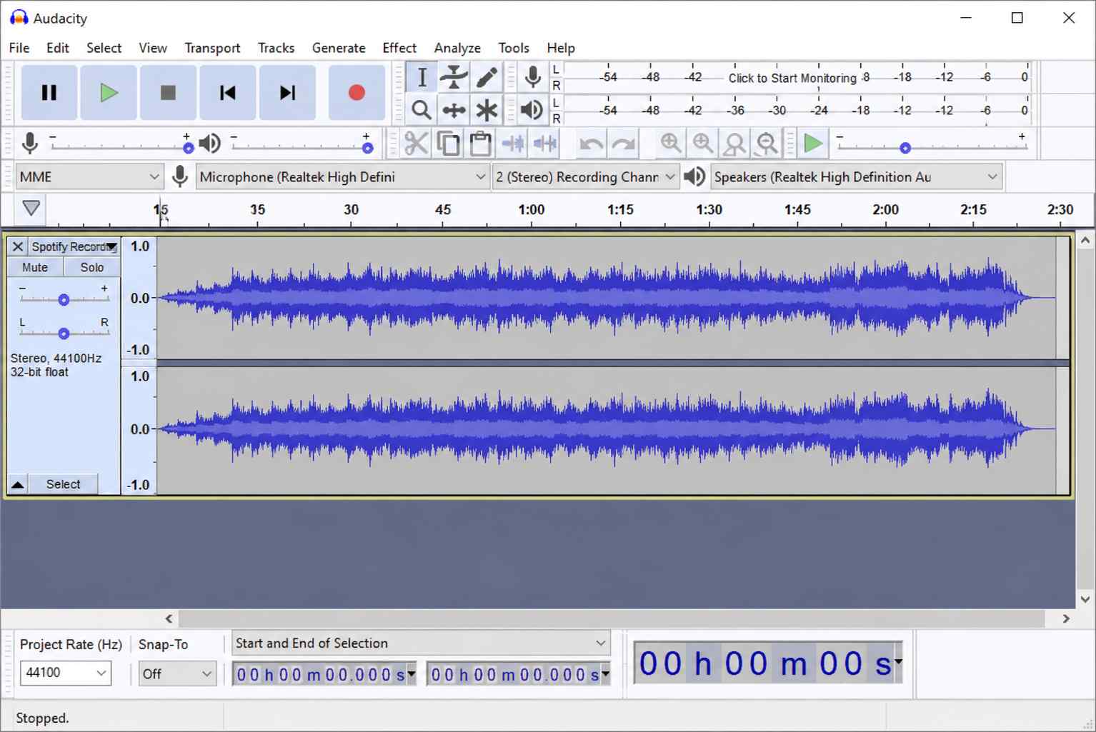 Record Spotify as MP3 Files with Audacity