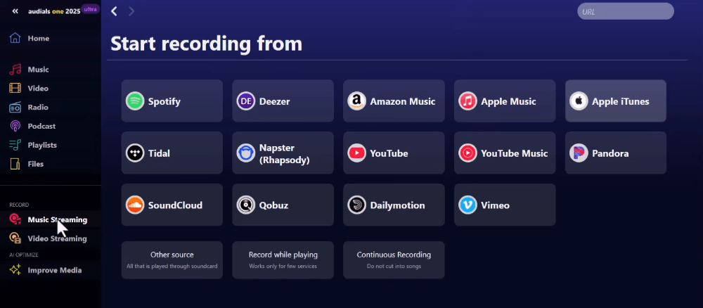 Audials One Choose Streaming Music Platform