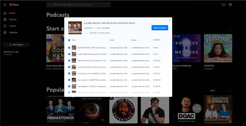 Batch Adding Podcasts to Conversion List