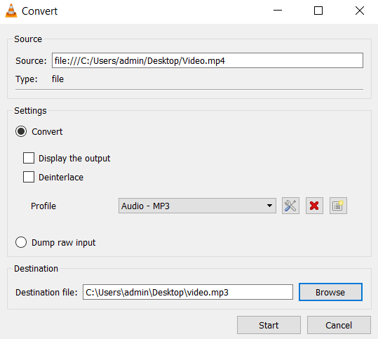 Convert AAC to MP3 with VLC Media Player