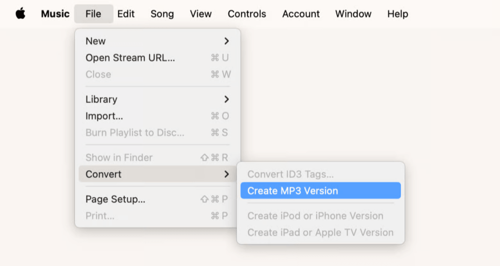 Convert AAC to MP3 via iTunes or Apple Music