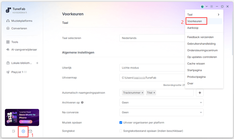Wijzig meer uitvoerinstellingen