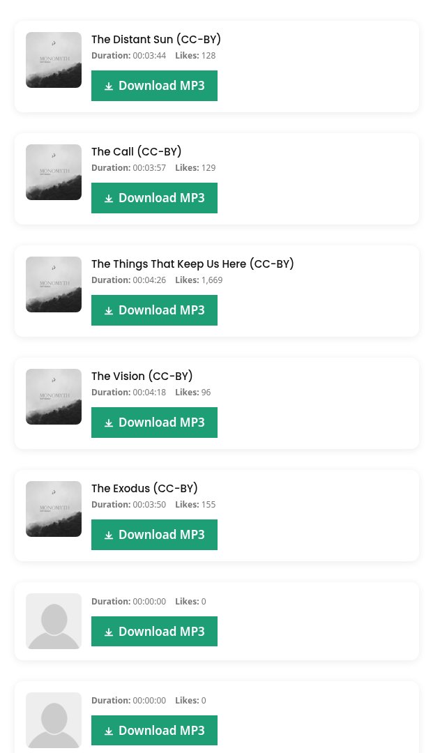 DownCloudMe показывает треки плейлиста с кнопками Download MP3, у части треков нет названия, тест 29 октября 2026 г.