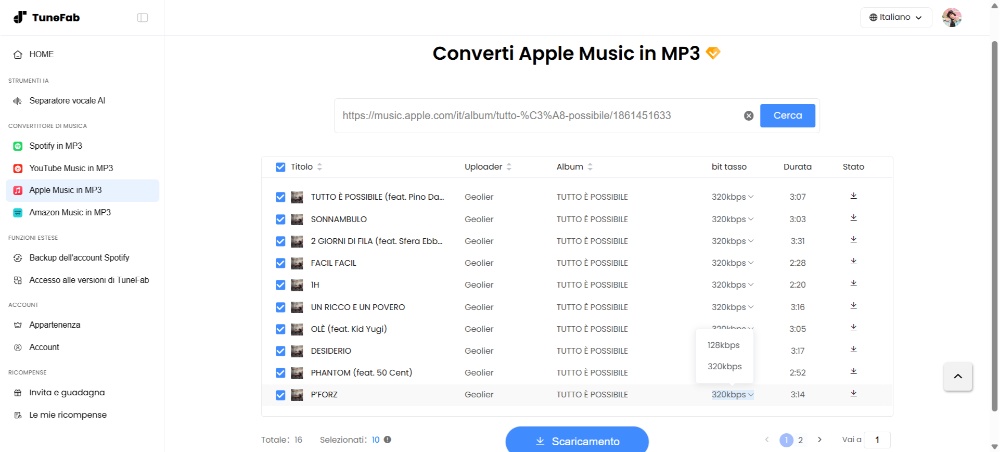 Converti l'album Spotify in MP3 online