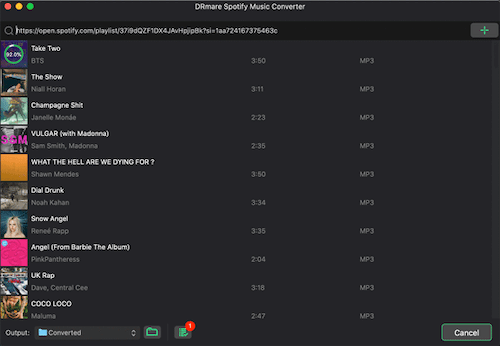 DRmare Spotify Music Converter Interface