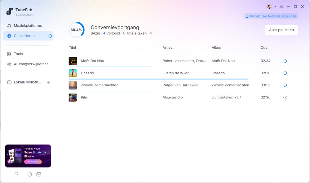 Download YouTube-muziek naar WAV via TuneFab