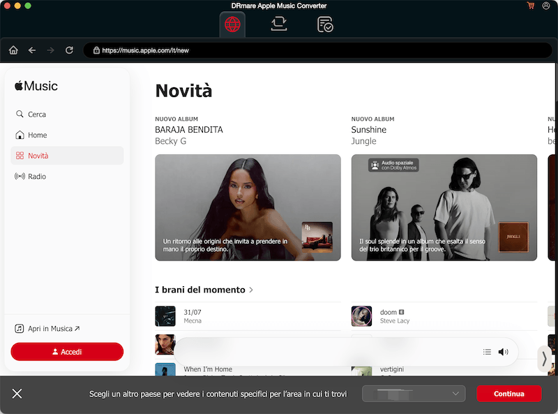 Interfaccia di DRmare Apple Music Converter