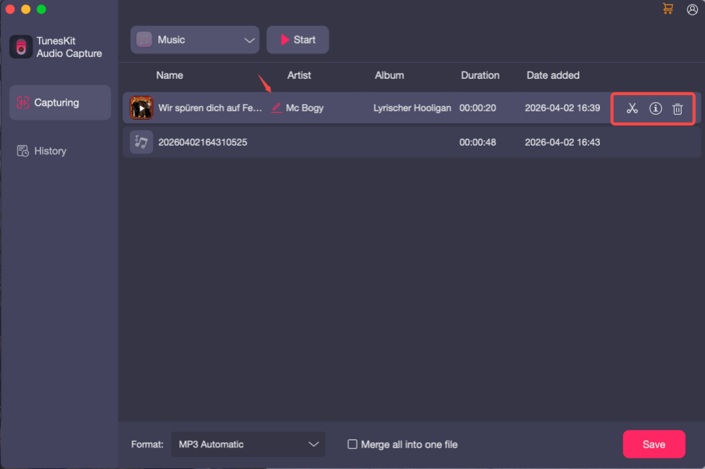 Edit Recording Files' ID3 Info