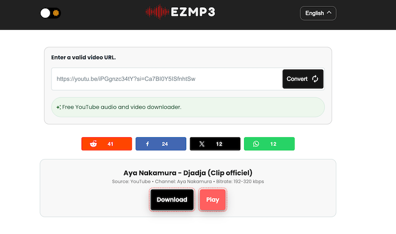 EzMP3-startpagina