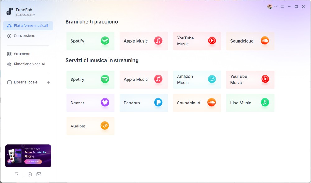 Scegli la piattaforma musicale
