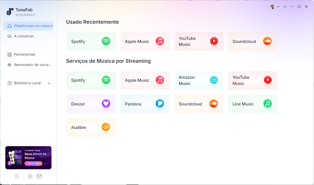 Selecione o Spotify como plataforma de origem.