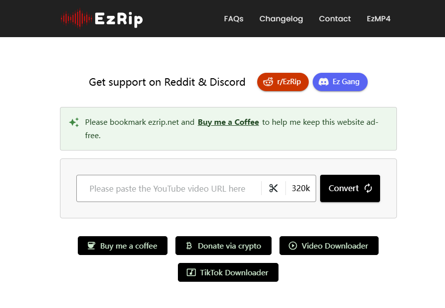 EzRip Home Interface