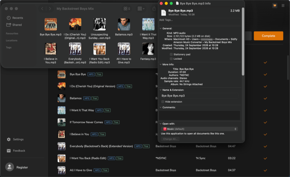 Check Sidify Downloaded Amazon Music Songs Info