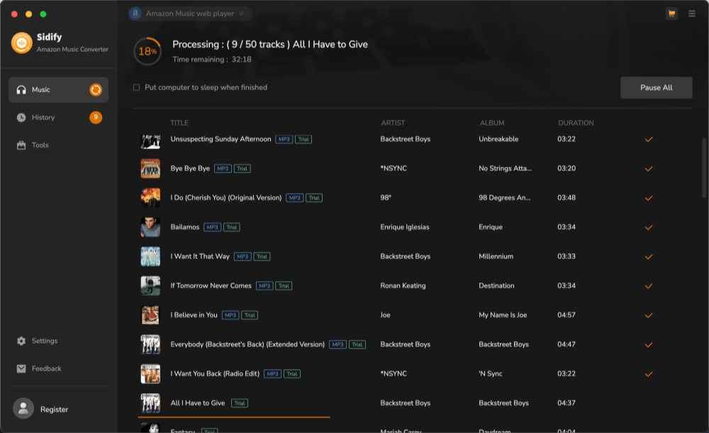 Converting Amazon Music via Sidify