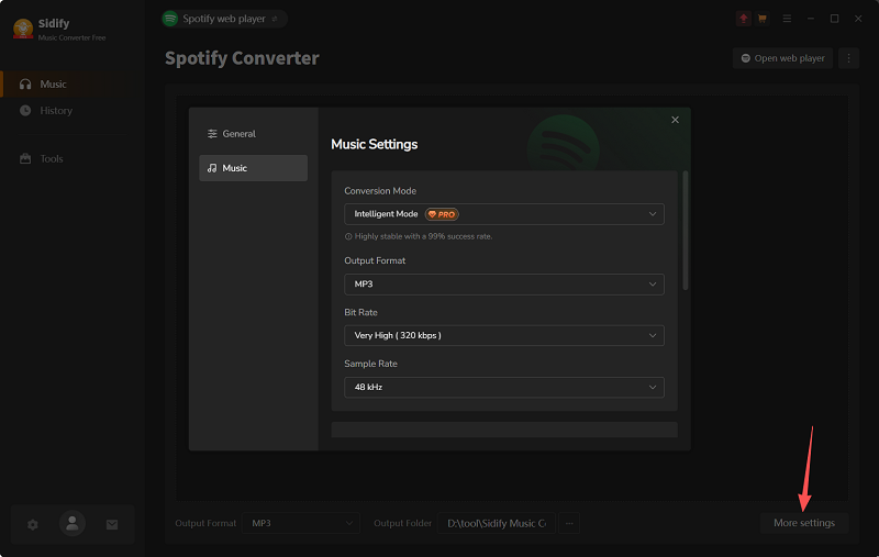 Customize Output Preferences on Sidify