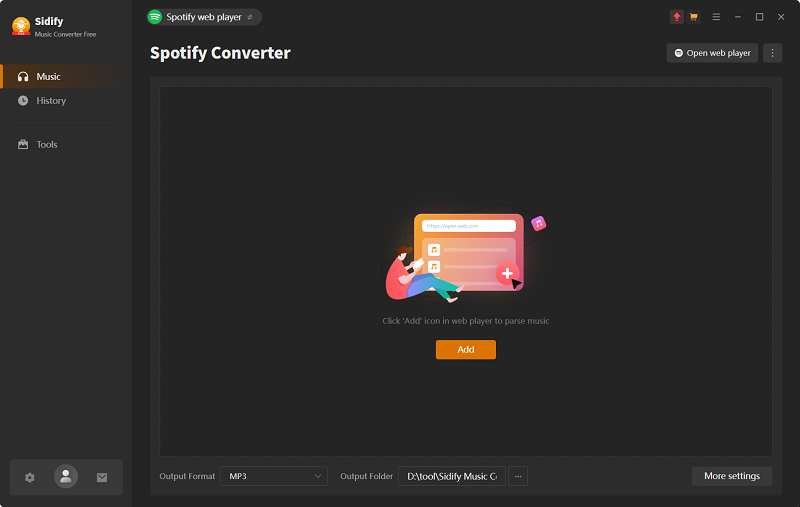 Sidify Spotify Music Converter Interface
