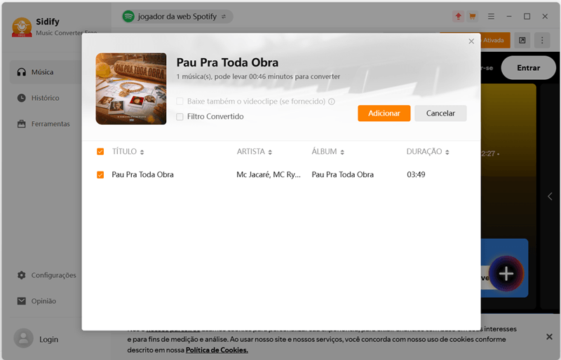 Downloader de lista de reprodução Sidify Spotify