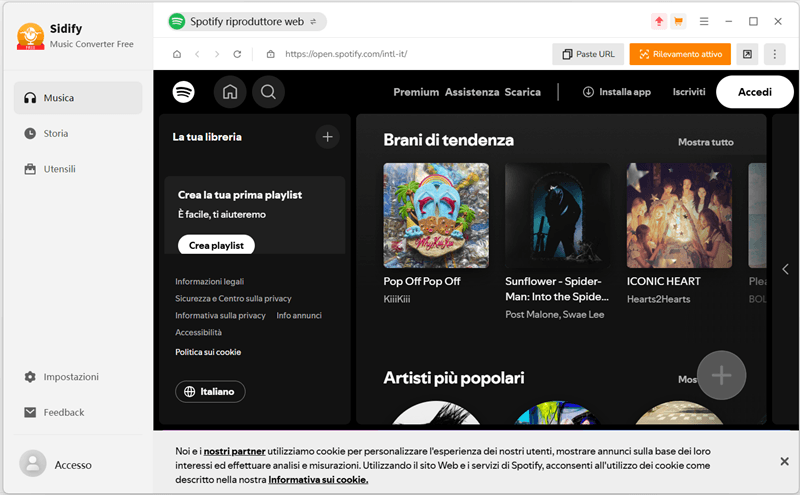 Convertitore musicale Sidify