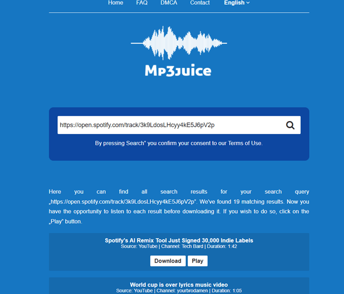 Download MP3 van MP3Juice Server
