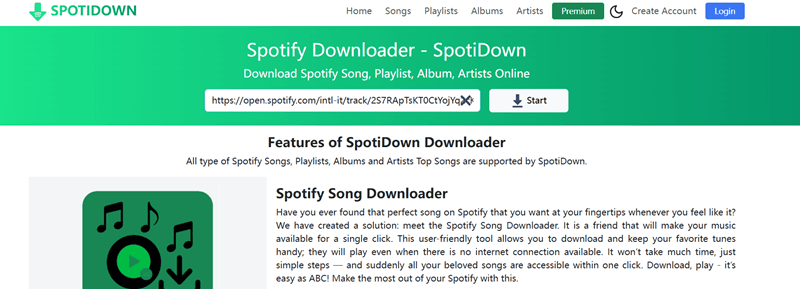 Interfaccia di download di Spotdl