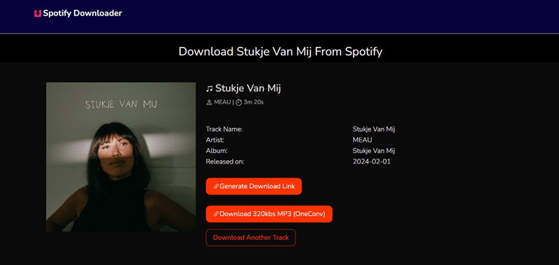 SpotiSongDownloader-startpagina