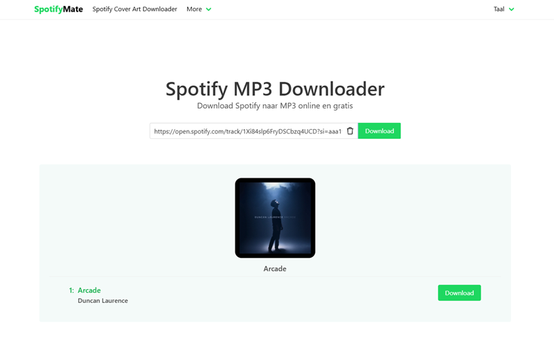 Download muziek van Spotify via SpotifyMate