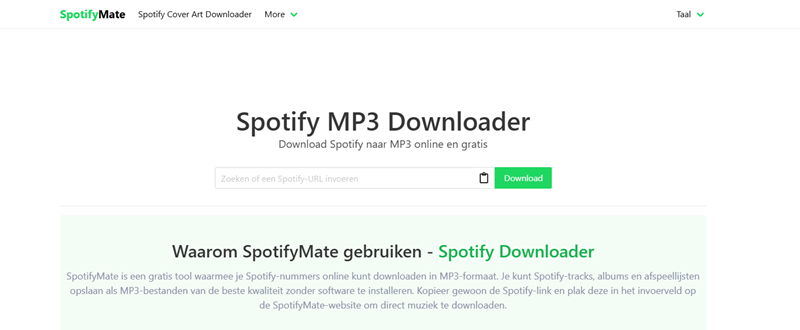 SpotifyMate startpagina