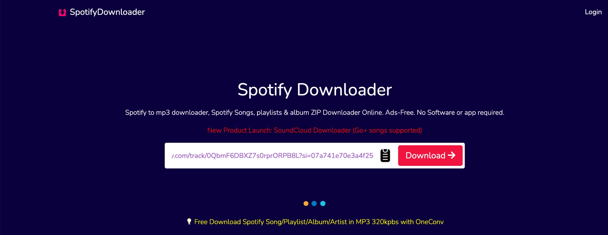 Интерфейс SpotiSongDownloader