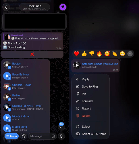 DeezLoad Telegram Bot Download Deezer Playlist