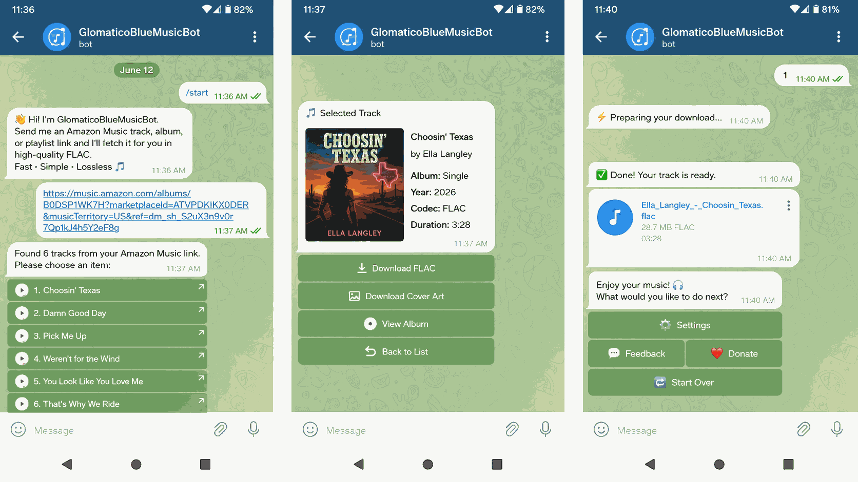 Telegram GlomaticoBlueMusicBot