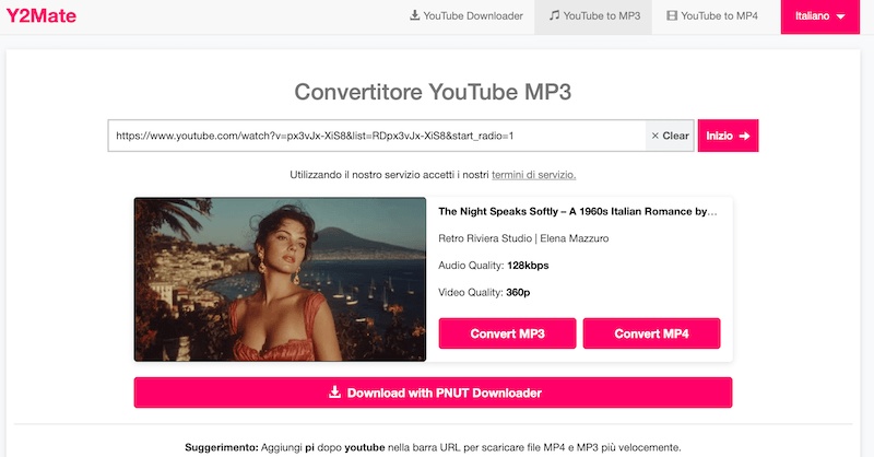 Y2Mate Convertitore da YouTube a MP3