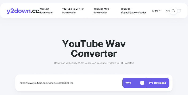 Y2Down YouTube naar WAV downloader